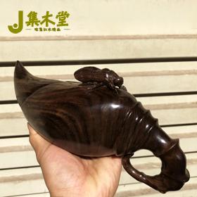 集木堂 红酸枝知足精品红木挂件 红木手把件